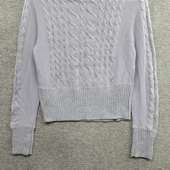 Lucy Paris Womens Large Gray Cable Knit Ribbed Turtle Neck Sweater NWT - Picture 6 of 13